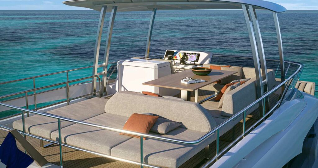 Outdoor upholstery for luxury yachts